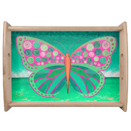 Teal Ocean Butterfly-serveringsfack Frukostbricka