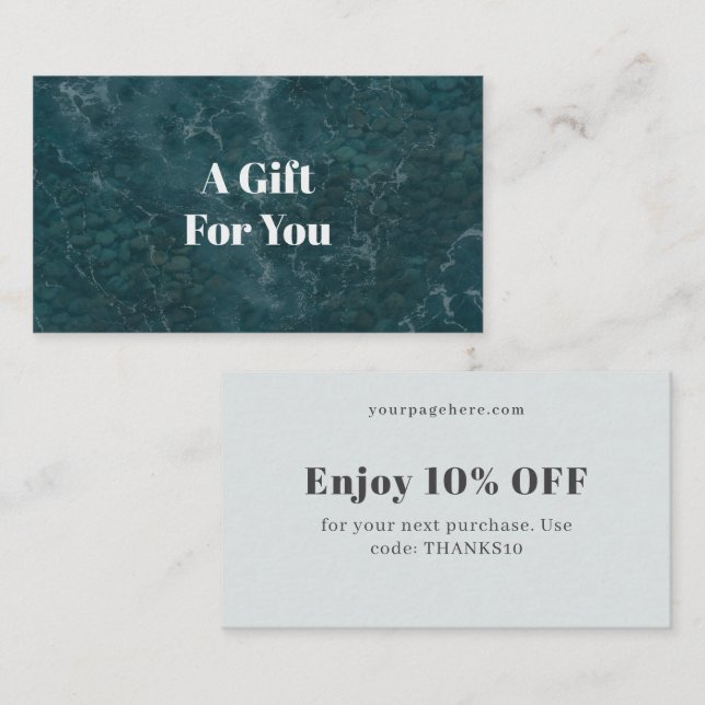 Teal ocean, modern rabattkort (Fram/baksida)