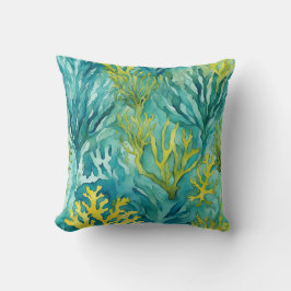 Teal Ocean Sjögräs Coral Beachy Nautical Kudde