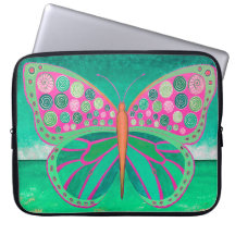Teal Oceanen Butterfly Laptop sleeve
