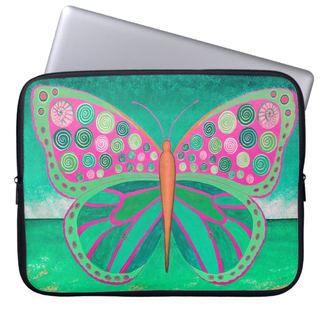 Teal Oceanen Butterfly Laptop sleeve (Framsidan)