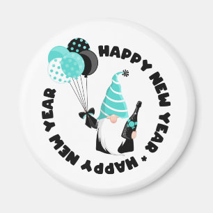 Teal och Black Gnome firar nyår Magnet
