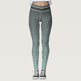 Teal och Black Stripe Leggings