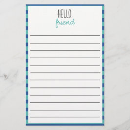 Teal- och blåfärgad stationeri