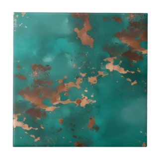 Teal och Brons Kakelplatta