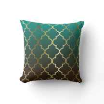 Teal och Brown Blend | Guld Quatrefoil Mönster