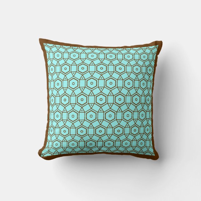 teal och brun modern kudde (Framsida)