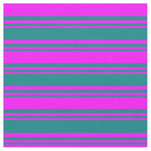 Teal- och Fuchsia-Färgad, lind/stripe Mönster Tyg