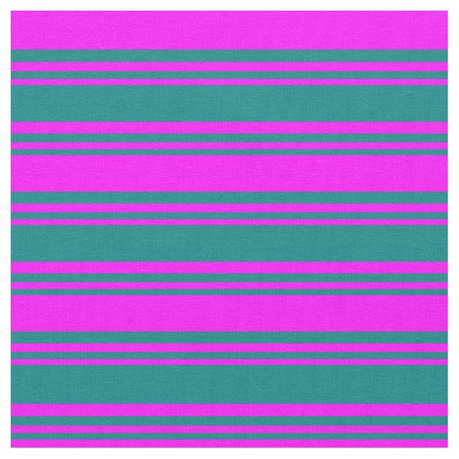 Teal- och Fuchsia-Färgad, lind/stripe Mönster Tyg (Närbild)