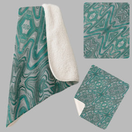 Teal och Grått Boho Chic Earthy Abstrakt Mönster