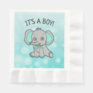 Teal och Grått Elephant ThMB Shower Pappersservett
