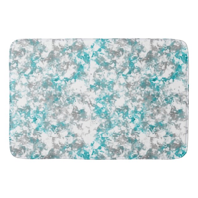 Teal och Grått Marble Badrumsmatta (Framsidan)