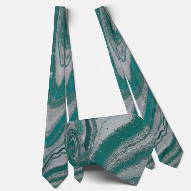 Teal och Grått Stone Natural Abstrakt Neck Tie Slips (Skapare uppladdad)
