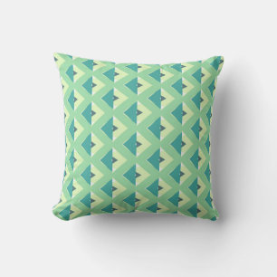 Teal och Grönt Diamond Geometric Mönster Kudde