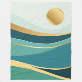 Teal och Guld Abstrakt Blanket: ett modernt Påståe Fleecefilt