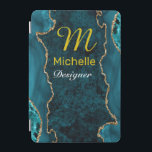 Teal och Guld Agate iPad Mini Skydd<br><div class="desc">Det här är en snyggt teal och guld agate mönstrad iPad Smart Cover. Namn kan ändras till kostym enligt era egna krav.</div>