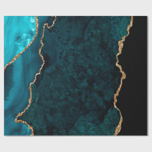 Teal och Guld Agate Presentpapper