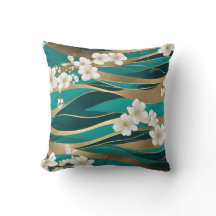 Teal Och Guld Blommor
