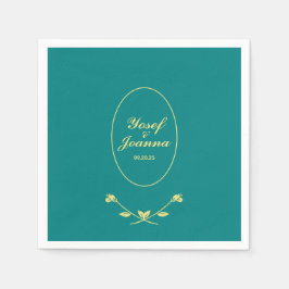 Teal och Guld Bröllop Pappersservett