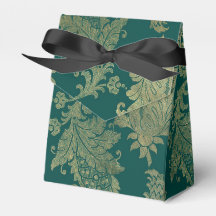 Teal och Guld Damask