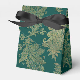Teal och Guld Damask Presentaskar