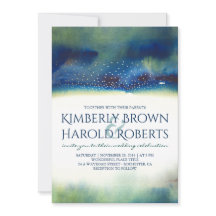 Teal och Guld Dot Modern Watercolor Bröllop