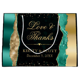 Teal och Guld Glam Tårar Bokeh Bröllop