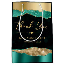 Teal och Guld Glam Tårar Bokeh Bröllop