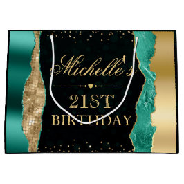 Teal och Guld Glam Tårar Bokeh Födelsedagsfest