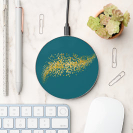 Teal och Guld Glitter