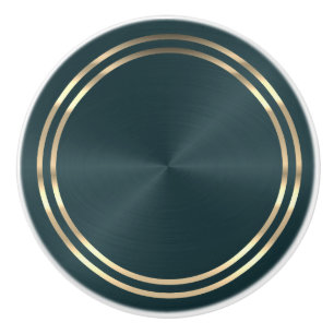 Teal och Guld Knopp