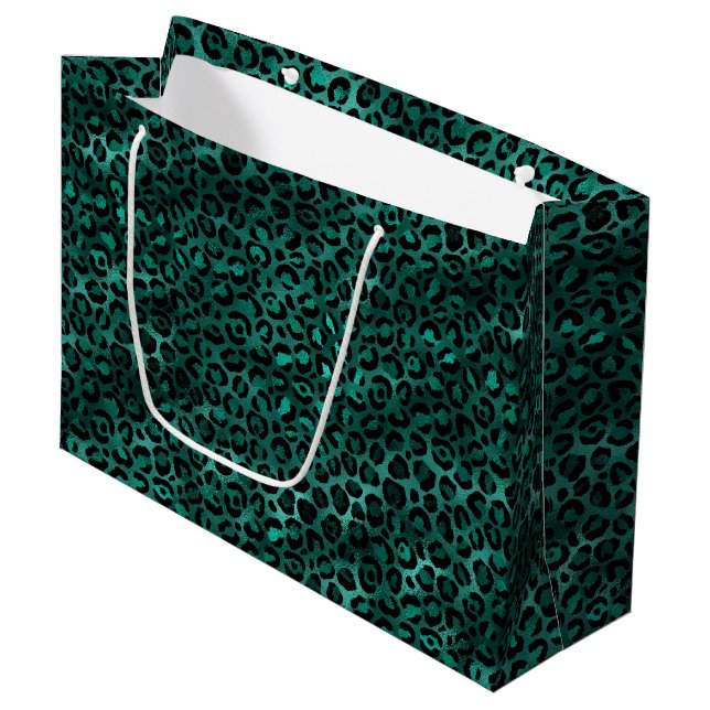 Teal och Guld Leopard Serie Design 5 (Framsidan Vinklad)