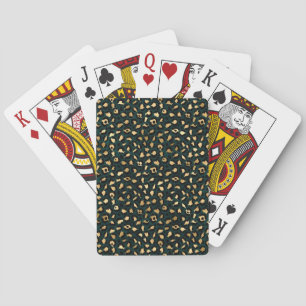 Teal och Guld Leopard Series Design 1= Casinokort