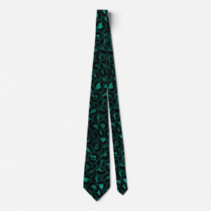 Teal och Guld Leopard Series Design 4 Slips