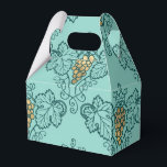 Teal och guld vinmönster presentaskar<br><div class="desc">Vintage vingårdsgåva i låda med inslag av teal,  akva och guld.</div>