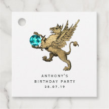 Teal och guldgriffel Damaskus Aquamarine ädelsten