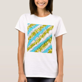 Teal och Gult Splatter Distress T Shirt