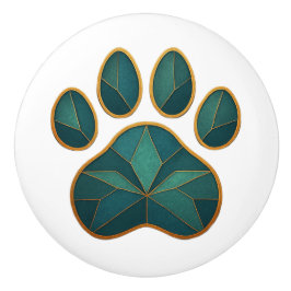 Teal och gyllene keramiska knoppar av rostat glas