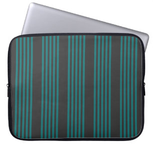 Teal och kol fem rand mönster laptop fodral