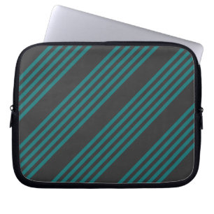 Teal och kol fem rand mönster laptop fodral