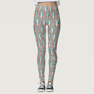 Teal och koppar leggings