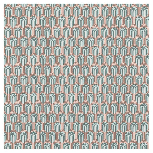 Teal och koppar tyg (Närbild)
