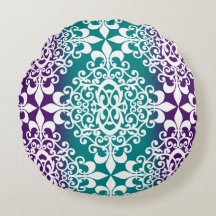 Teal och Lila Ombre White Damask