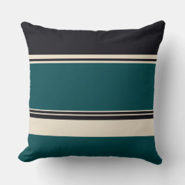 Teal och Onyx Rand Kudde