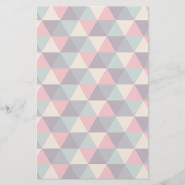 Teal och Rosa Triangle Mönster Brevpapper (Framsida)