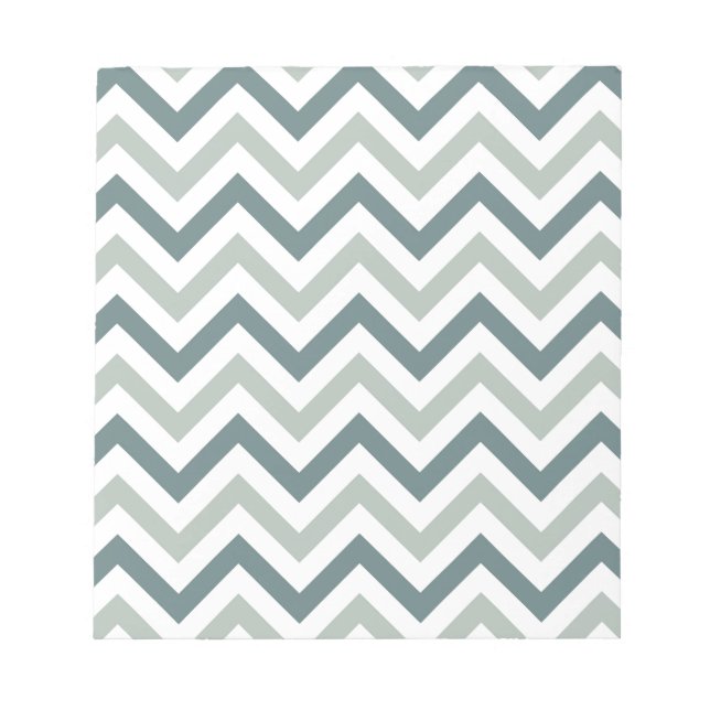 Teal och sage chevron anteckningsblock (Framsida)