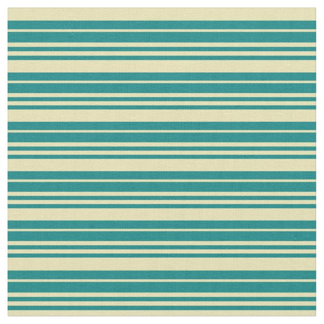 Teal och tan-linda/stripe Mönster Tyg (Närbild)