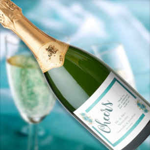 Teal och turkos Ro Elegant bröllop Sparkling