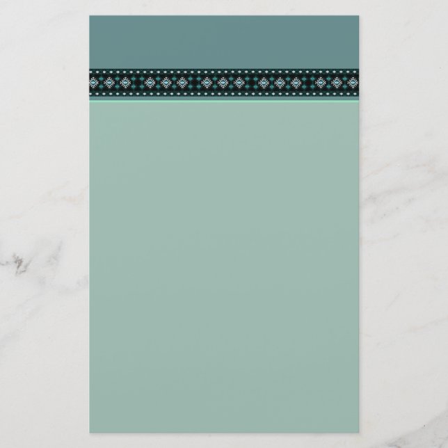Teal och Turkvoise Kilim Ornament Brevpapper (Framsida)