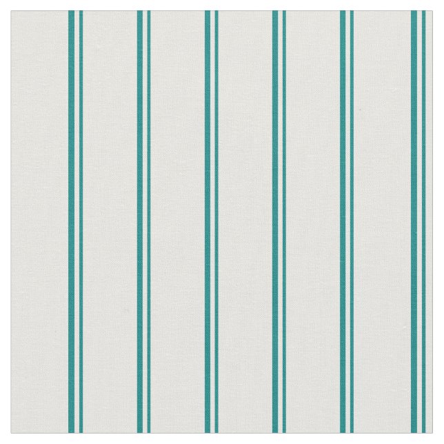 Teal och vit Färgad Rand/Linjer Mönster Tyg (Närbild)